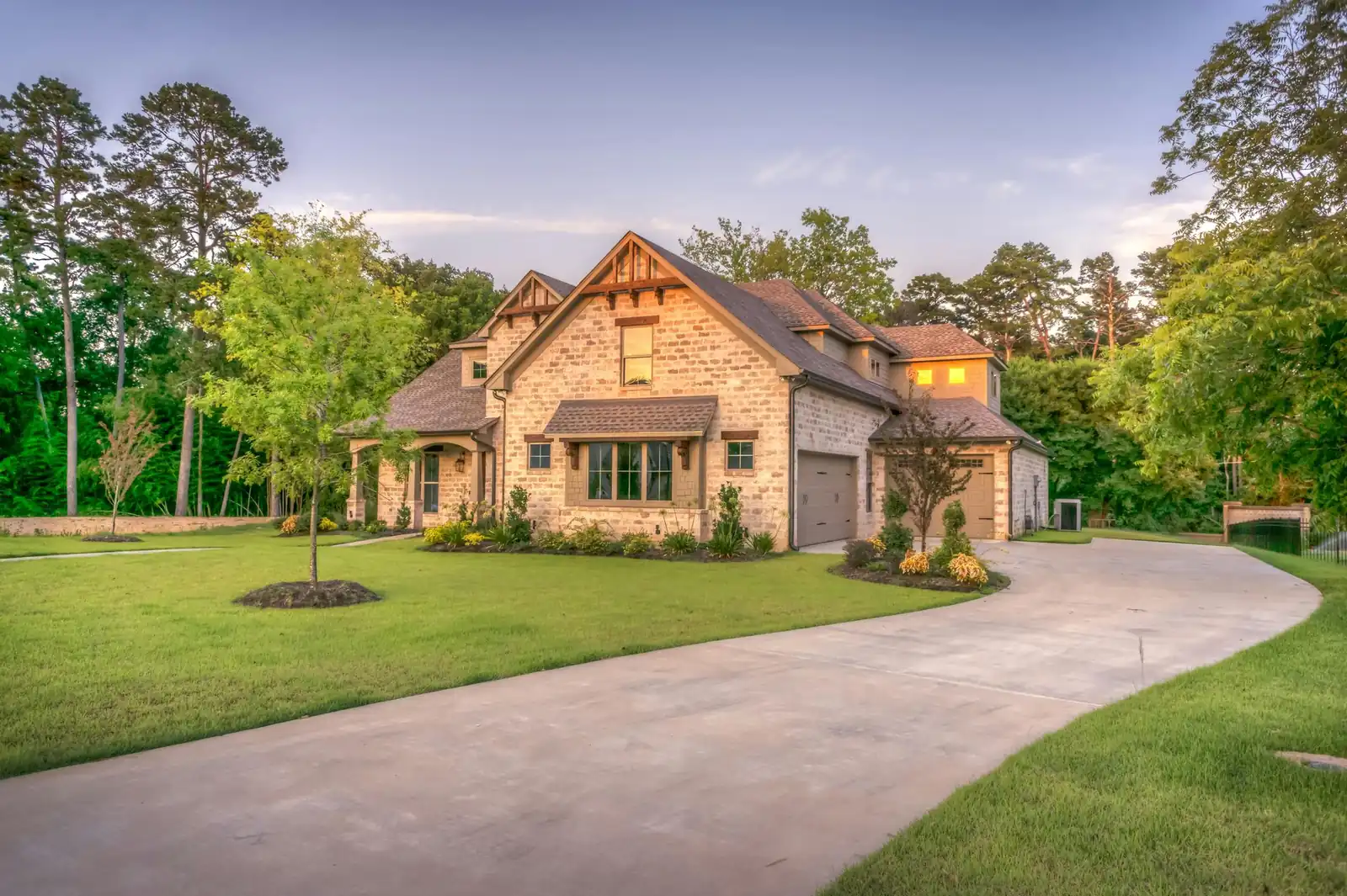 A healthy, freshly cut striped lawn
